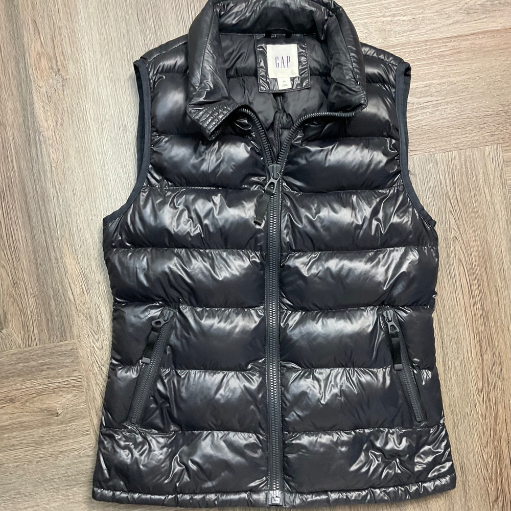 GAP Primaloft Quilted Lightweight Puffer Vest Womens XS Black Cozy Classic